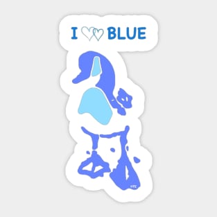 I LOVE BLUE Sticker